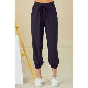 NEW DOE AND RAE drawstring jogger in black
